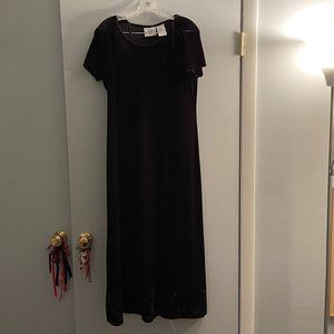 Black Velvet Floor Length Dress (w/Jacket)
